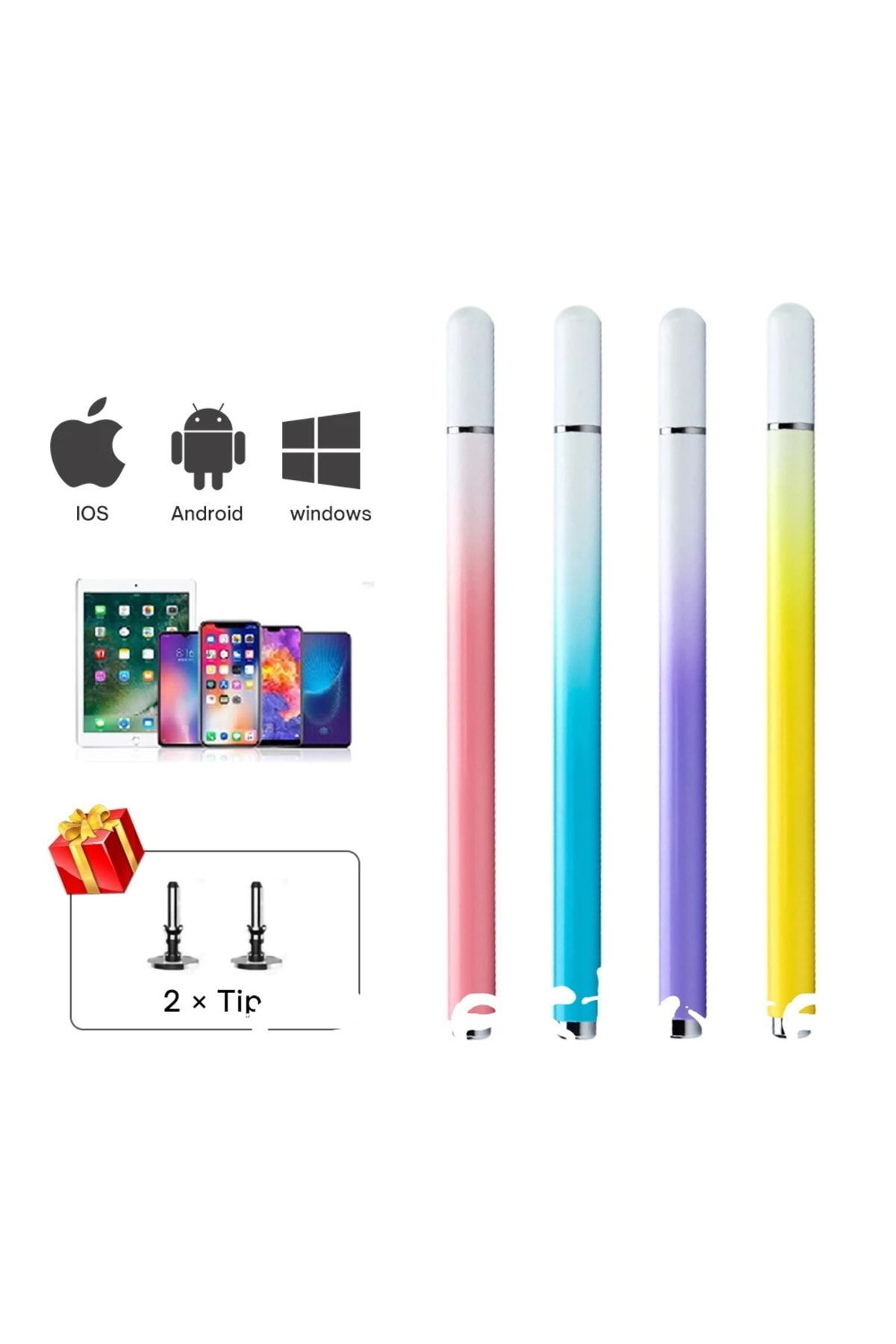 Android Ipad Iphone Samsung Xiaomi HuaweiDokunmatik Uyumlu Telefon Tablet Kalemi Renkli Stylus 5