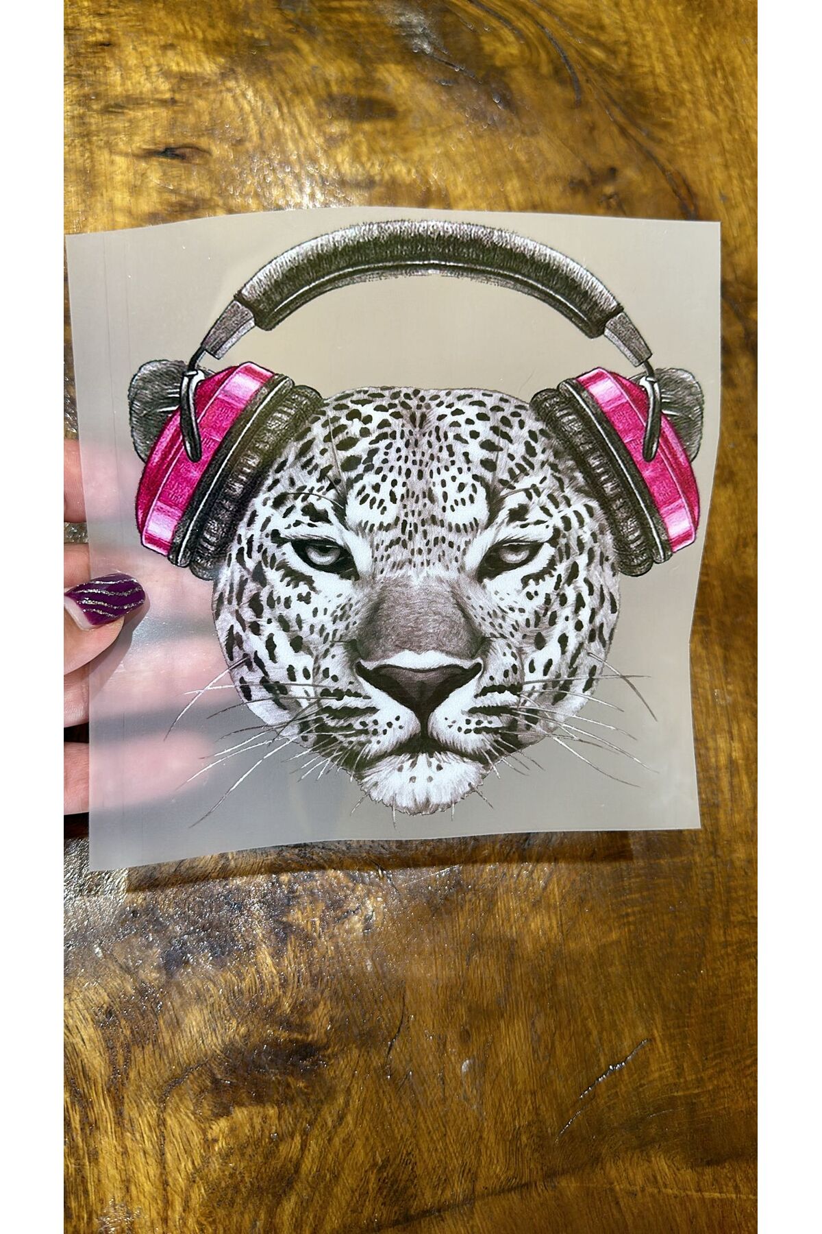 Gönülden Tasarım ÜTÜ İLE YAPIŞAN LEOPAR TRANSFER BASKI TİŞÖRT BASKI ARMA 15X15 CM