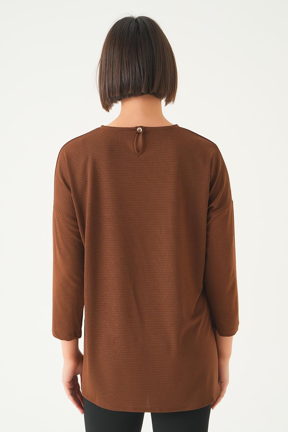 Rays-9027M Brown Back ButtoneD Blouse 4