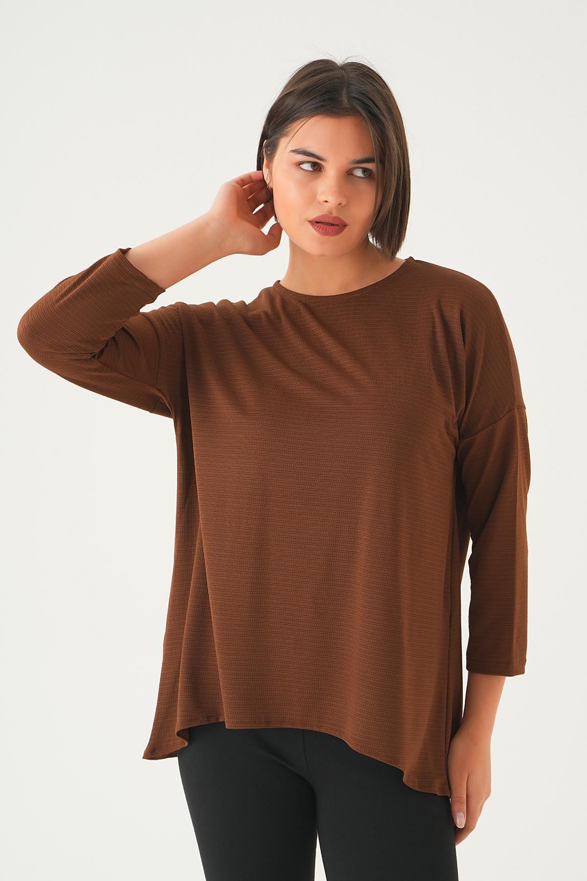 Rays-9027M Brown Back ButtoneD Blouse 2