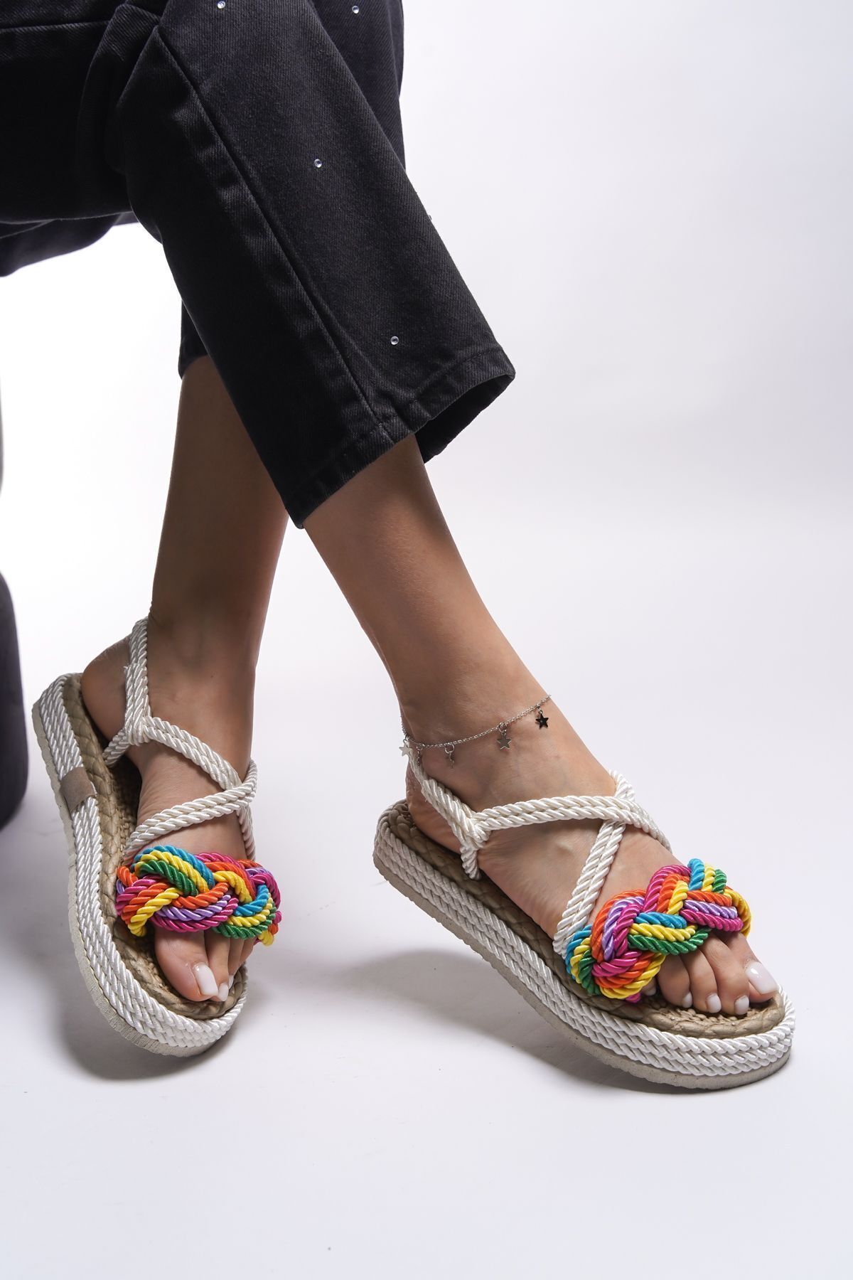 Riccon-Jessinalyn0012104 Modell White Rainbow Damensandalen 2