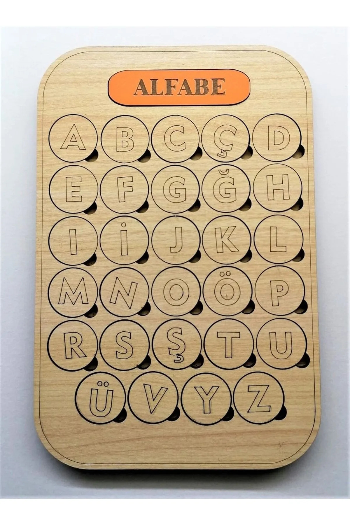WoodStory Ahşap Alfabe Tahtası 29 Harf Alfabe Seti Bul Tak Puzzle Eğitici Montessori Okul Öncesi fotoğrafı 5 (önizleme)
