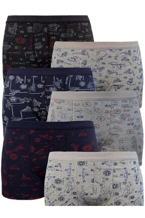 Ayliza 12 Adet Karışık Desenli Lycralı Erkek Çocuk Boxer