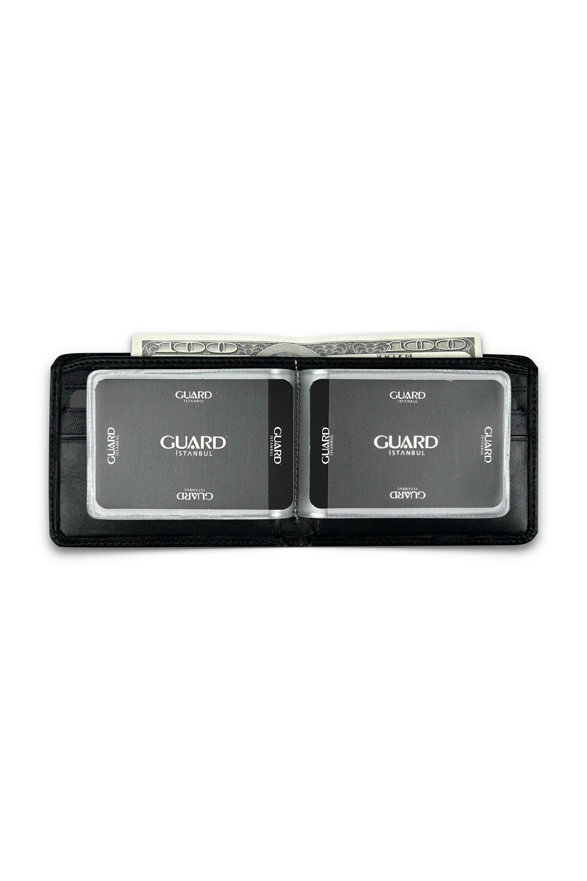 کیف پول مردانه سیاه چرمی واقعی ورزش صالح GUARD