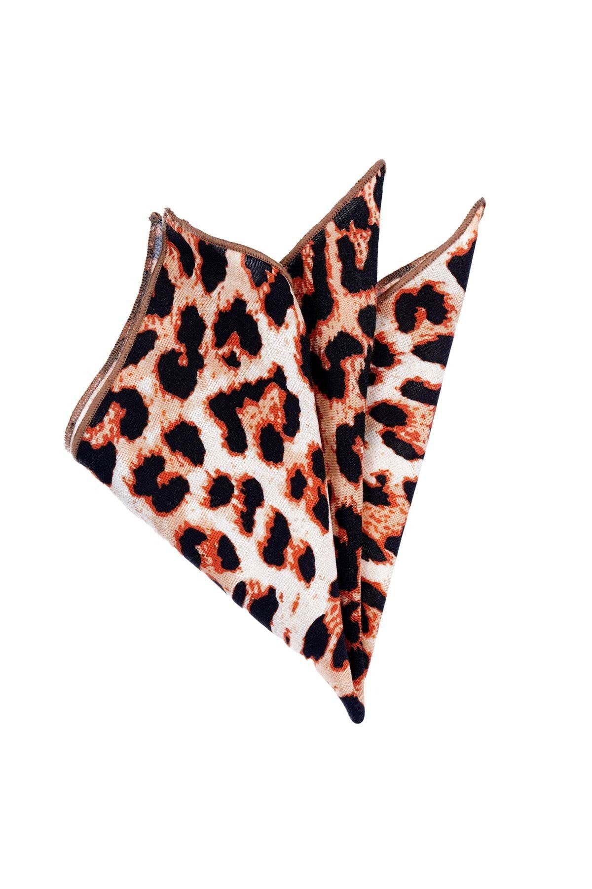 Exve Exclusive Batista Cu Guler De Buzunar Din Viscoză Naturală Cu Model Leopard Bej Negru Masculin - One Size