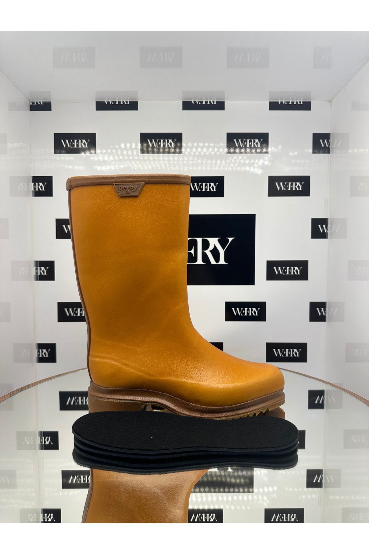 Derby Boots Long Trc 32 Cm 100% Waterproof Toe Unprotected Orthopedic Insoles Genuine Rubber Boots
