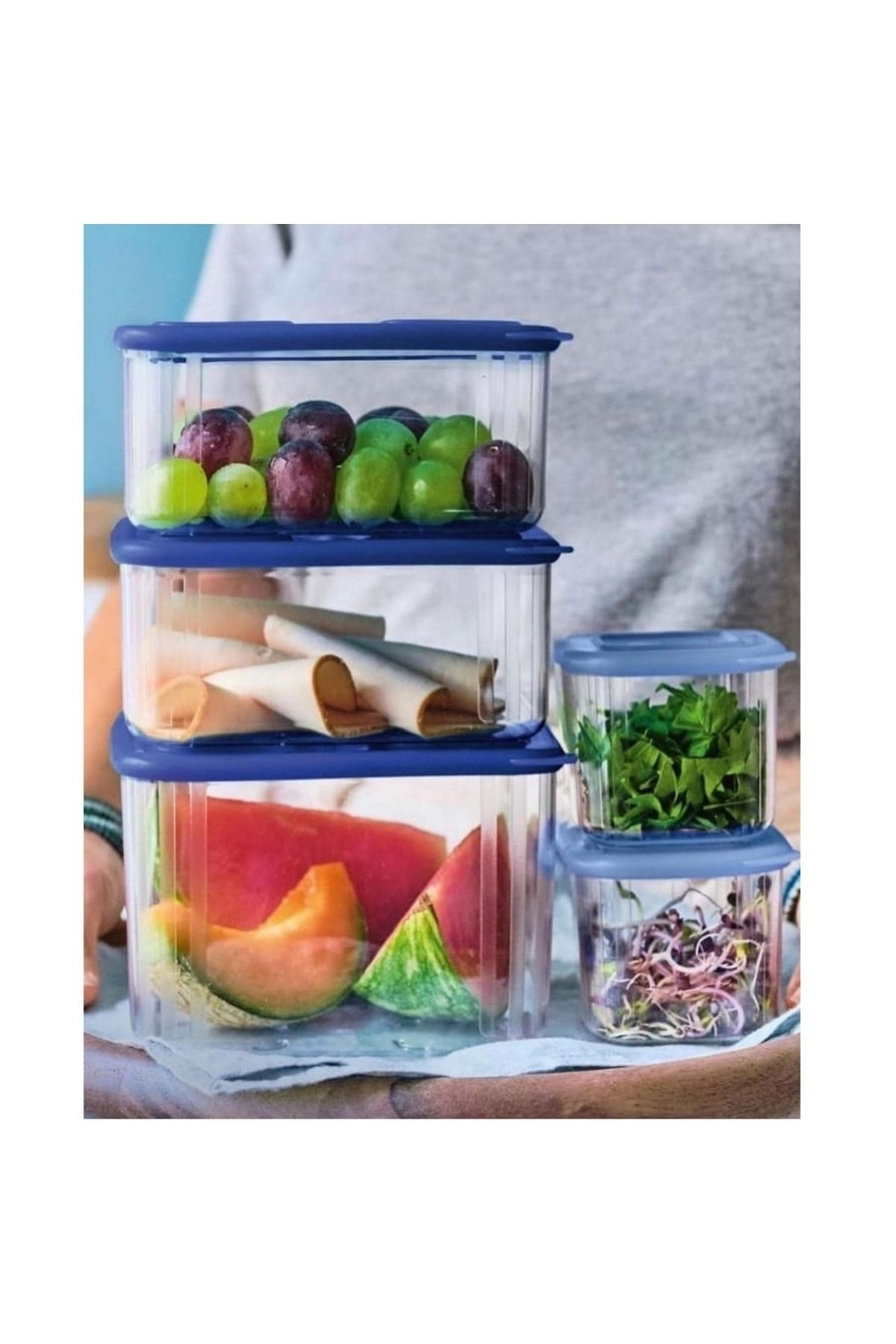 Tupperware-Modular Organizing Container Set of 4 Refrigerator Storage Containers Hsgl 4