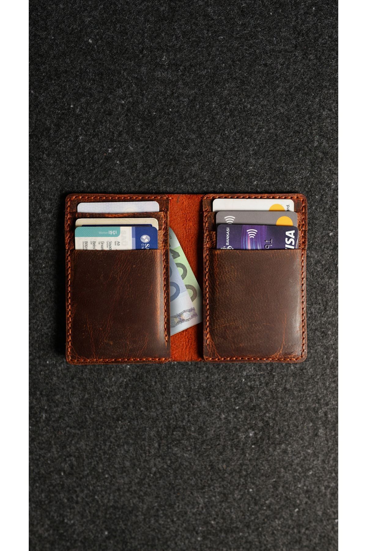 کیف پول  0016 Para Girişli Kartlıklı Cüzdan ORANJ