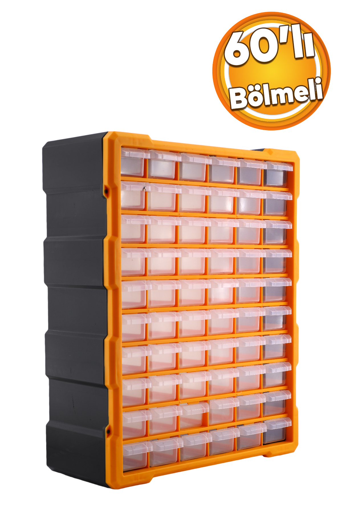 Badem10 Vida Dübel Civata Kutusu Bölmeli Avadanlık Monoblok Çekmeceli 60'lı Takım Çantası Plastik Organizer