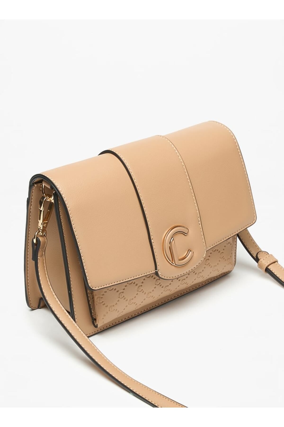 Le Confort-Monogram Embossed Crossbody Bag with Button Closure and Detachable Strap 2