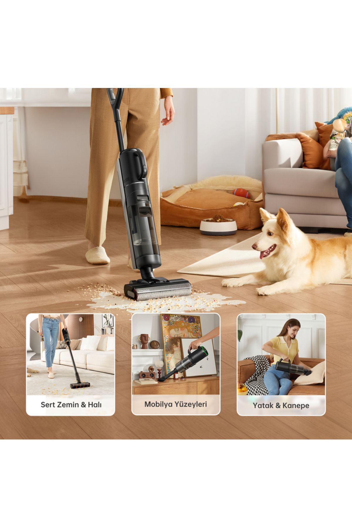 Dreame-H12 Dual Smart - Wet Dry Vertical Vacuum Cleaner, Floor Cleaner Mop, 4 in 1 5