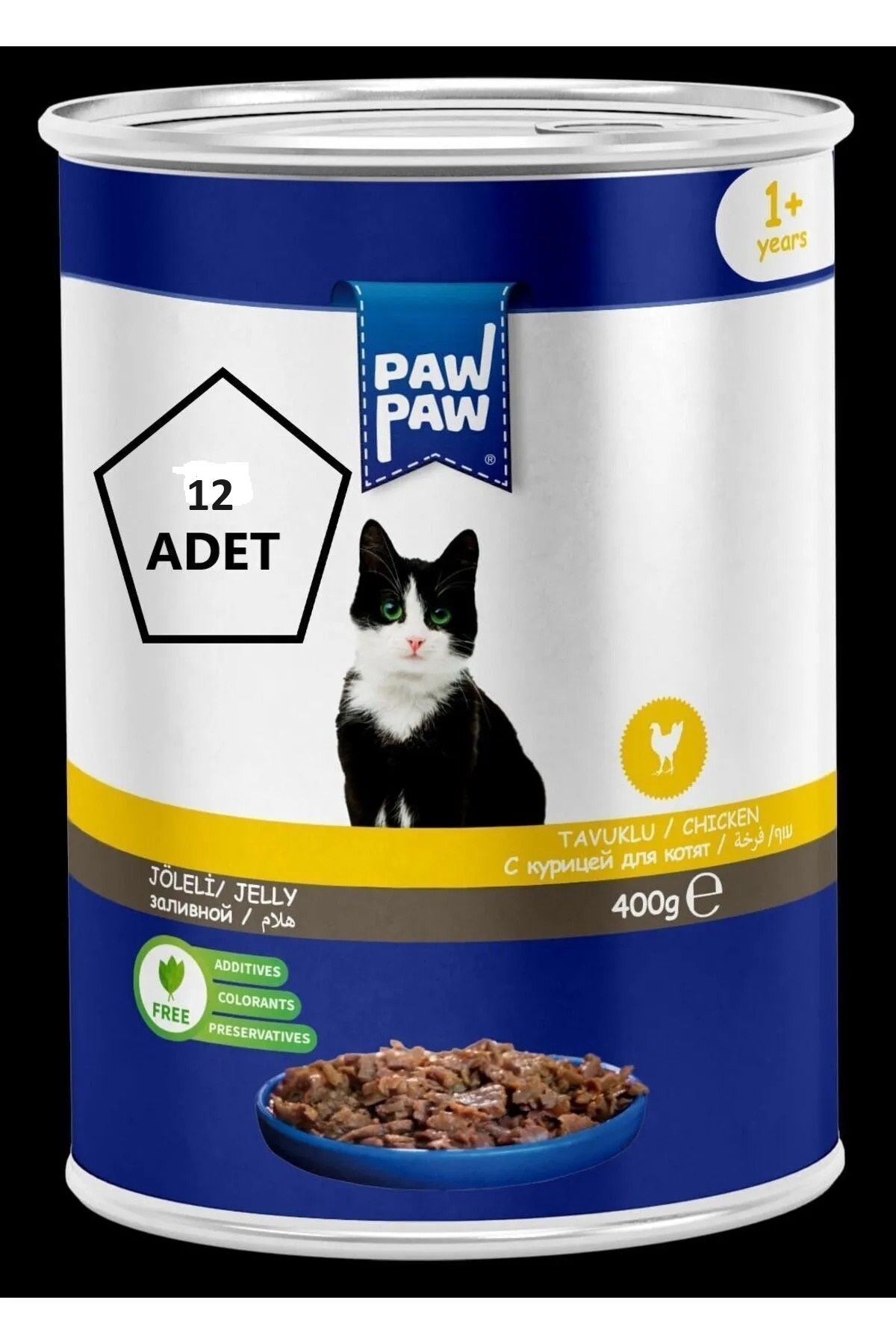 Pawpaw joleli Tavuklu Yetişkin Kedi Konserve 400gr 12'li