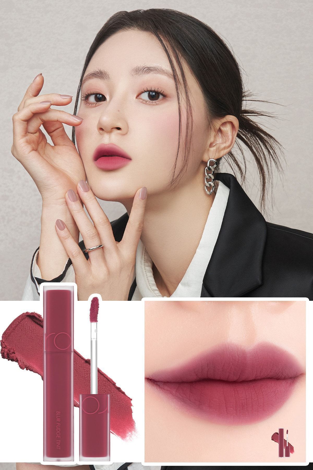 Romand-Blur Fudge Tint Cool Rose up That Provides a Matte and Smooth Look (Vi̇oni̇ne) 2
