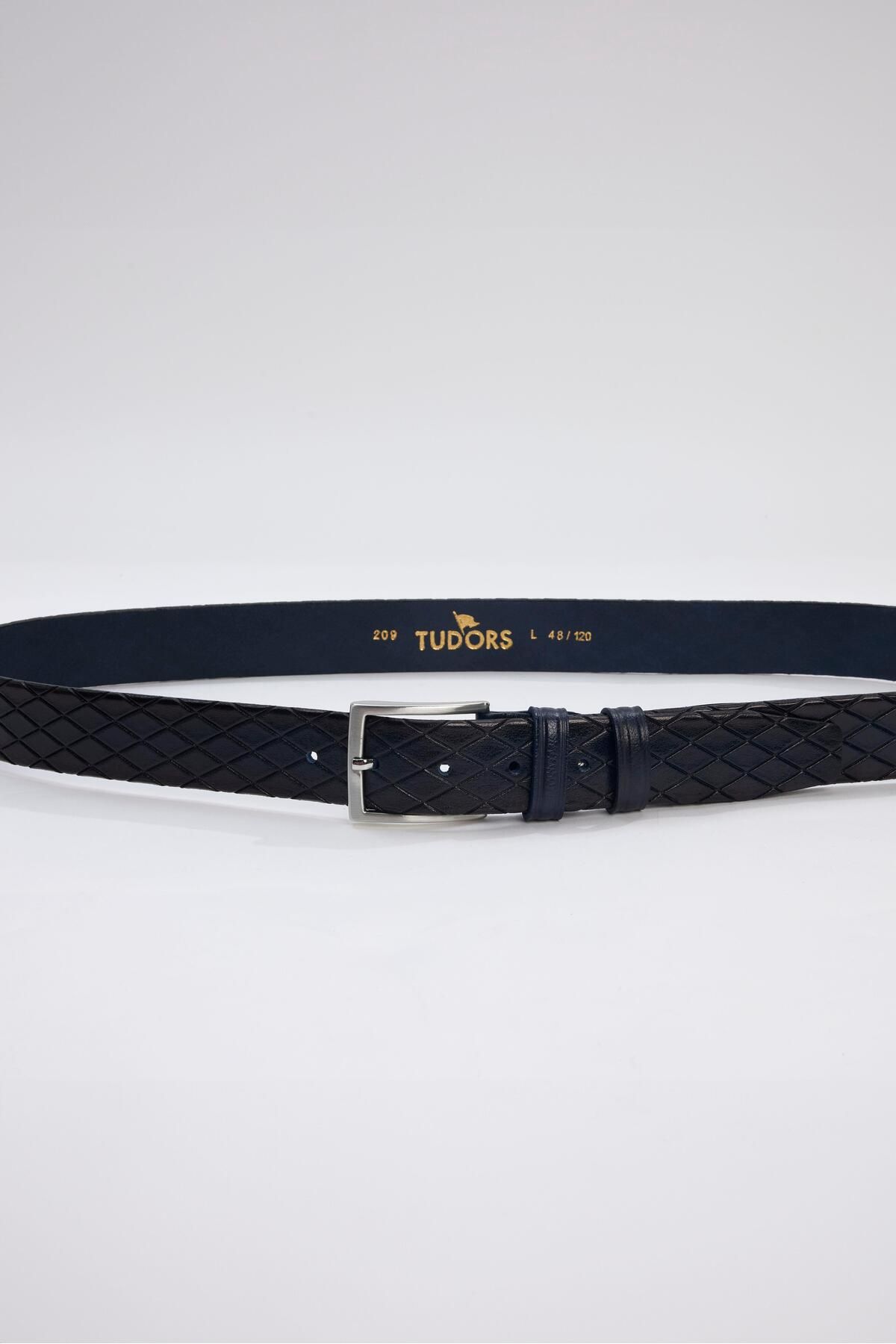کمربند مشکی کلاسیک 100% چرم اصل 3.5 سانتی متری Tudors