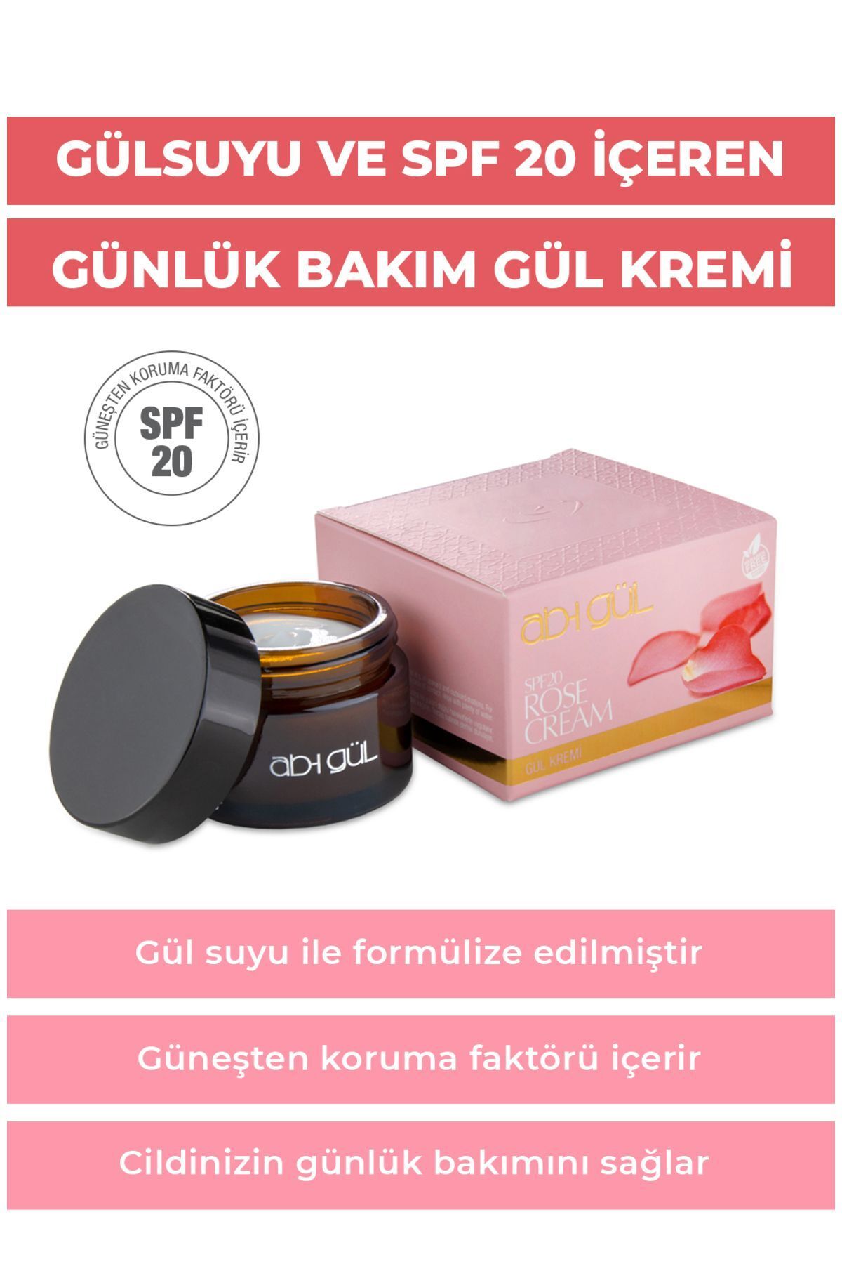 Ab-ı Gül-45 ml Day Rose Moisturizing Cream - SPF20 Protection 3