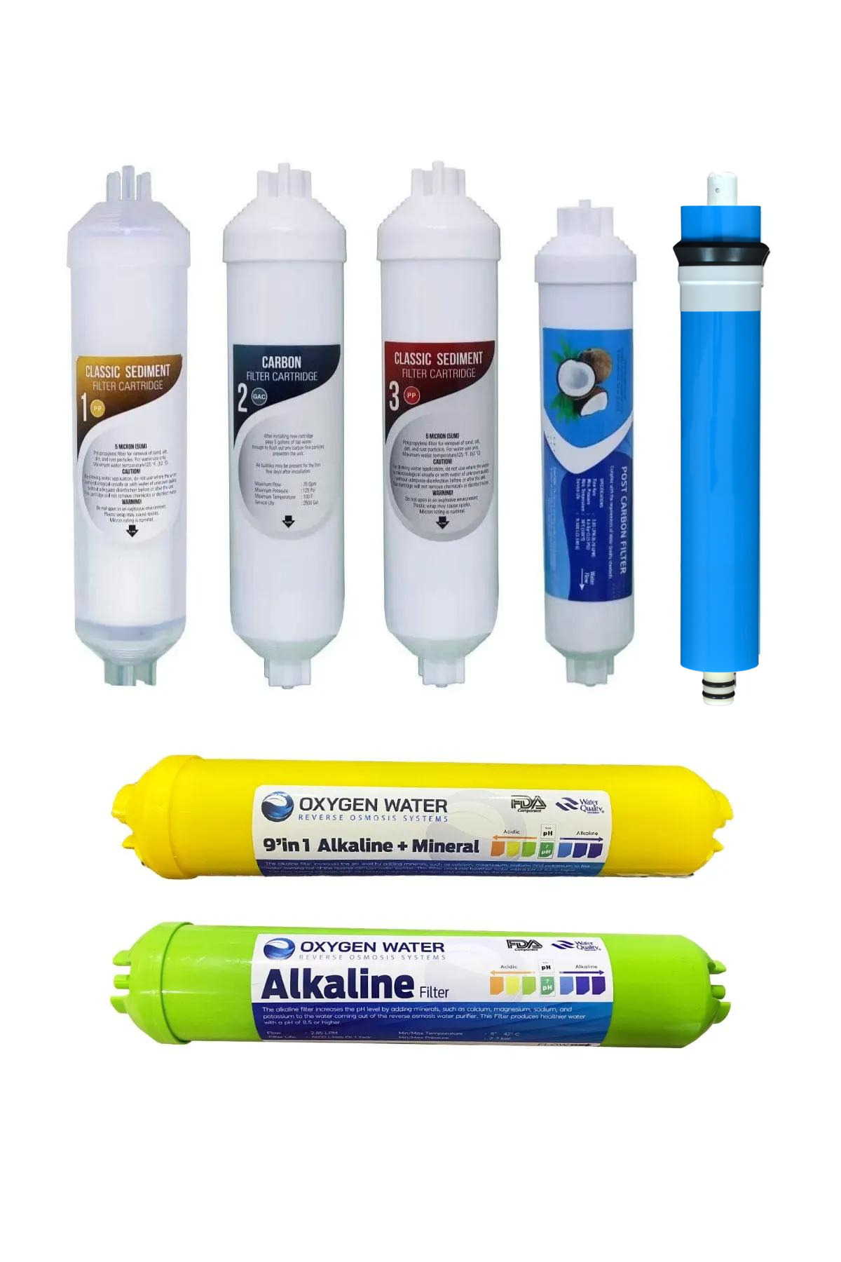 OXYGEN WATER Kapalı Kasa Su Arıtma Cihazı 7 Li Eco Inline Filtre Seti