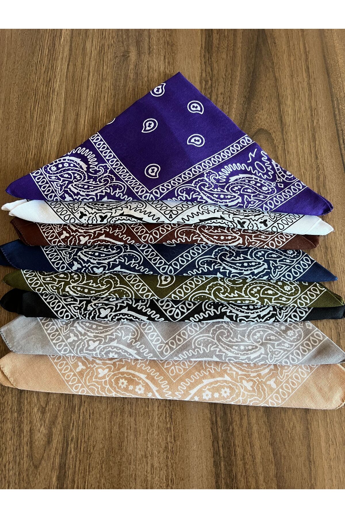Etnik desen bandana seti 8’li 2