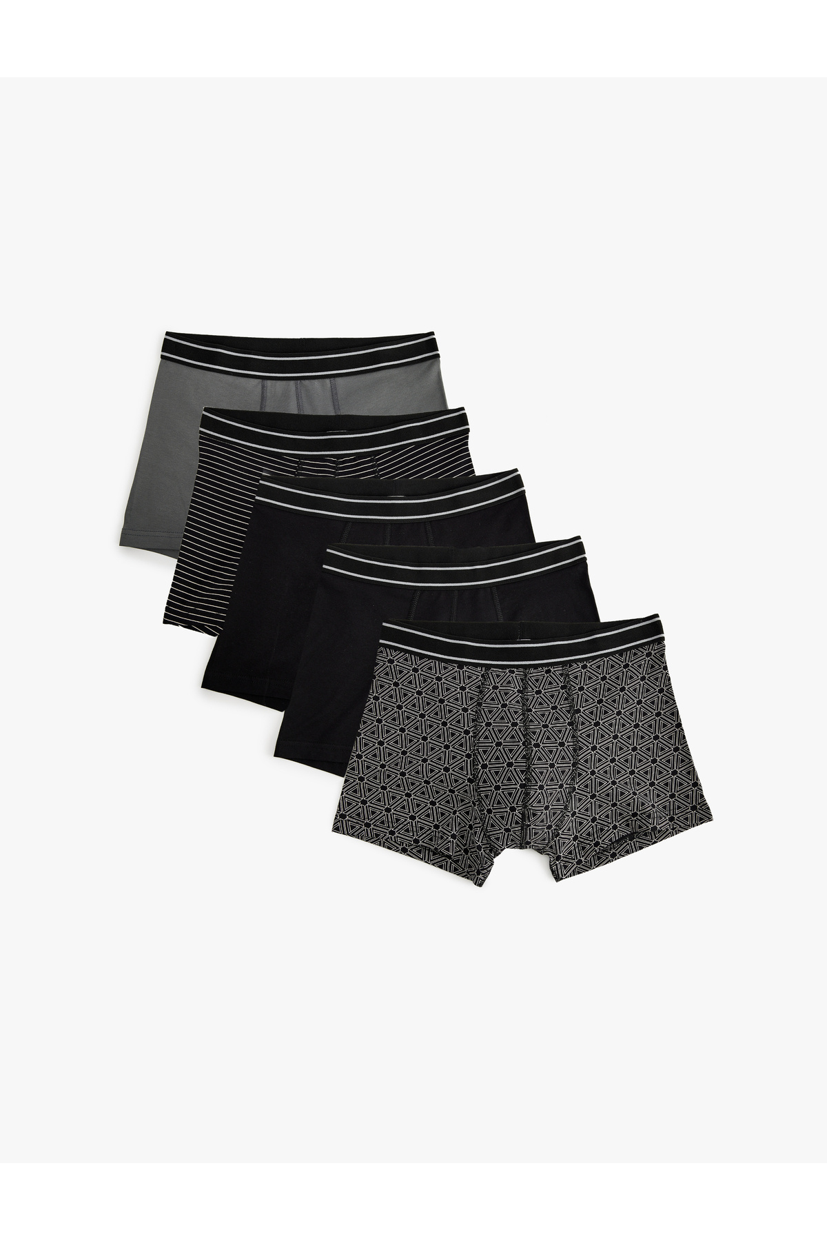 ست 5 تکه باکسر نخی طرح دار هندسی