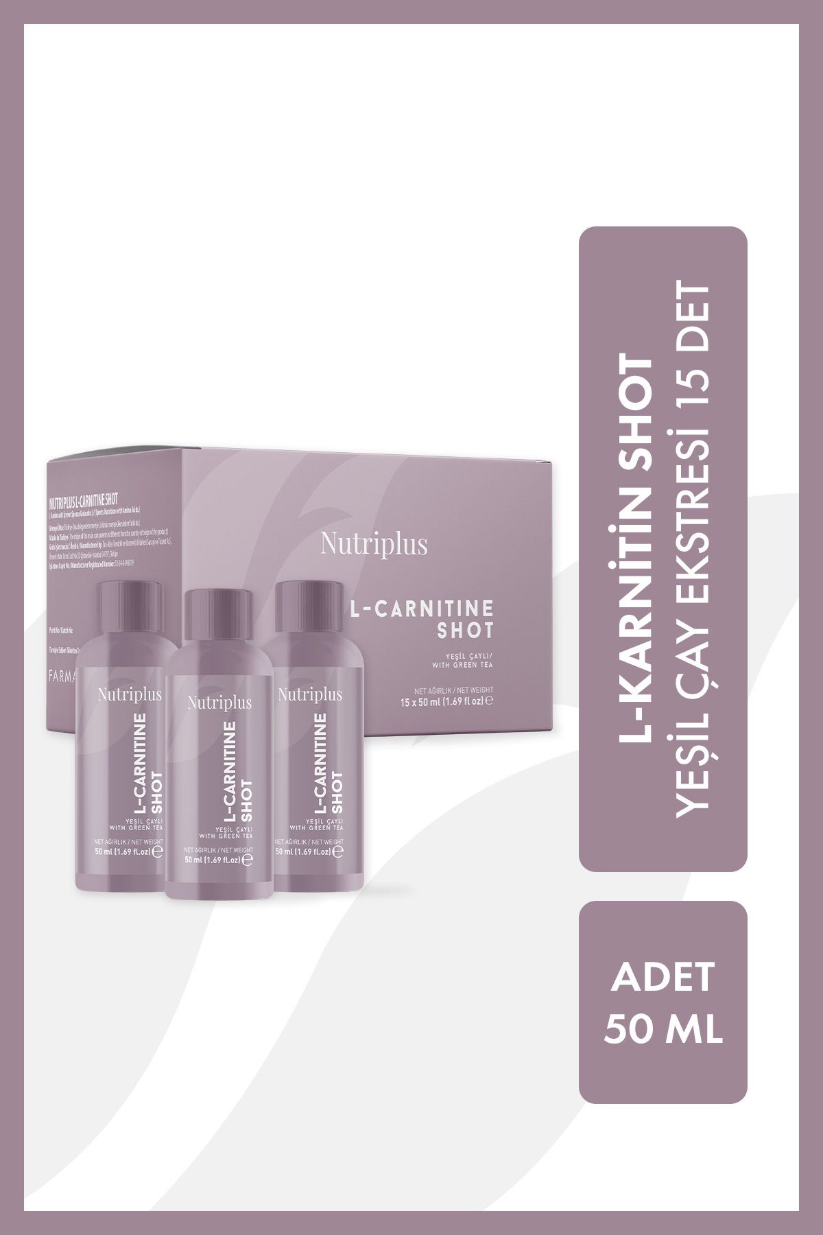 Nutriplus L-Karnitin Shot 50 ml x 15 Adet
