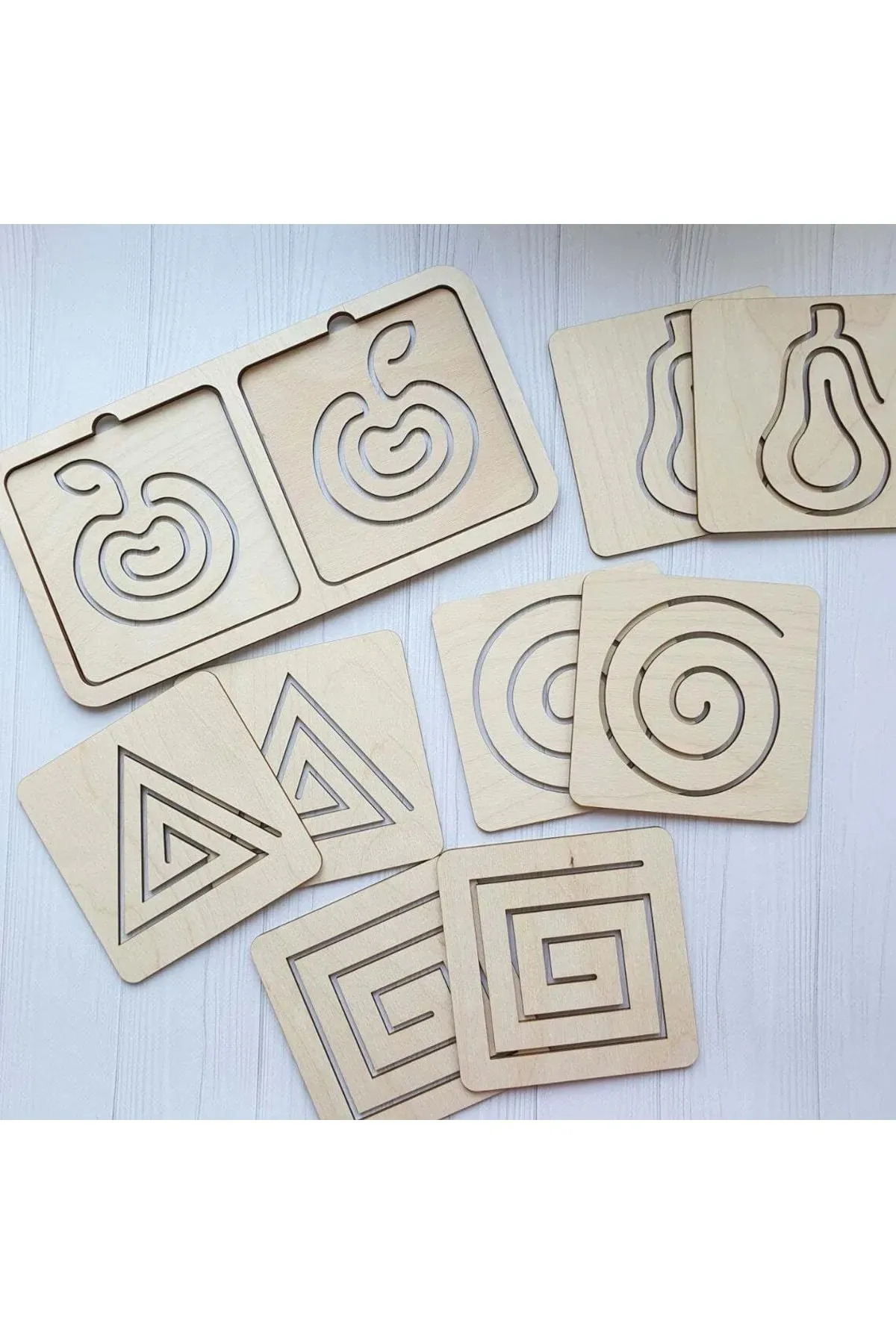 WoodStory Montessori Çift El Ahşap Çizgi Çalışması Ve Beceri Geliştirici Eğitici Oyun fotoğrafı 2 (önizleme)