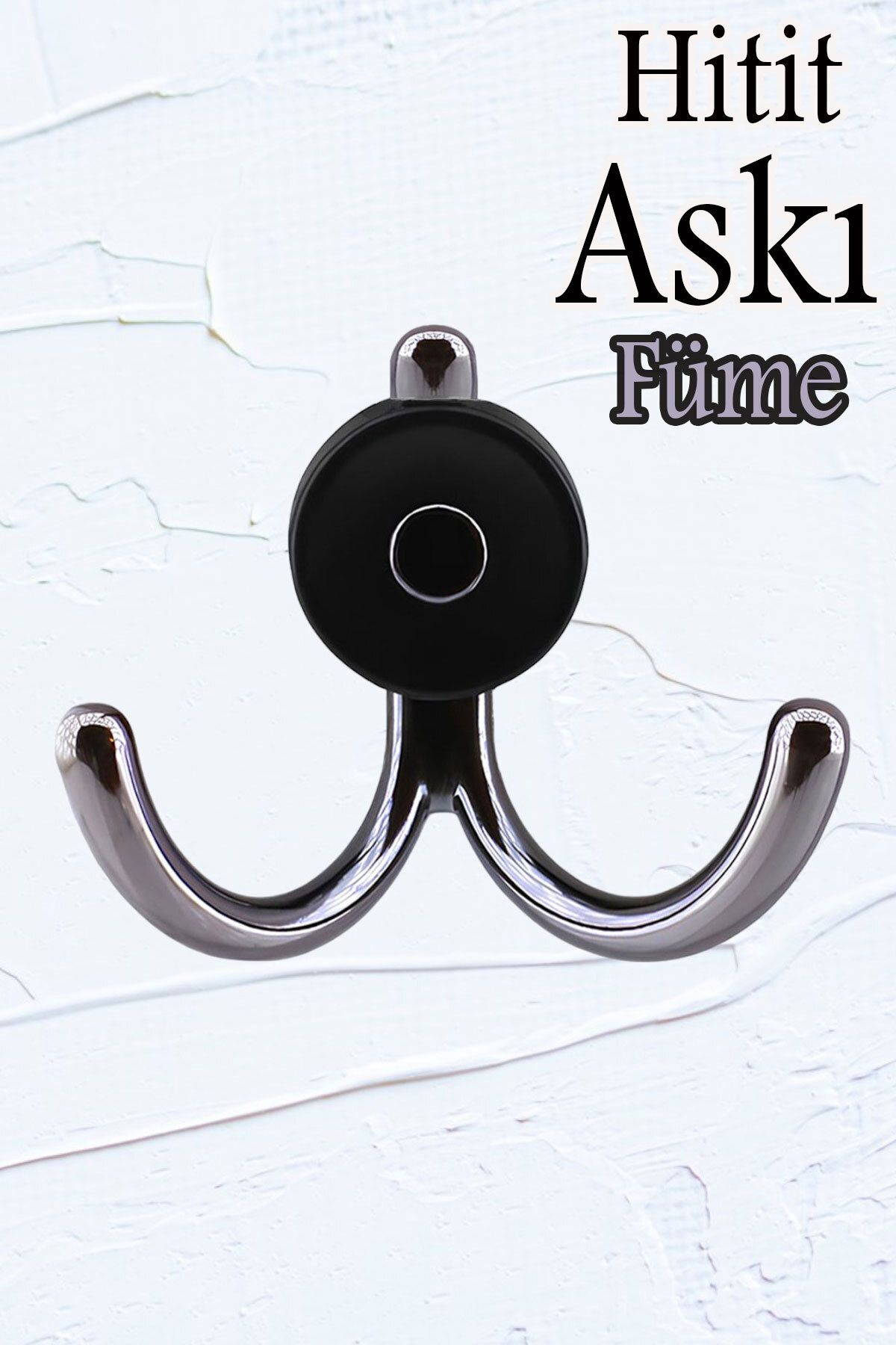 Badem10 Hitit Askı Askılık Metal Füme Vestiyer Duvar Askısı Dolap Elbise Askılığı.