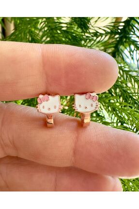 Kids fashion in Love HELLO KİTTY MİNELİ ALTIN KAPLAMA 925 ayar GÜMÜŞ KÜPE