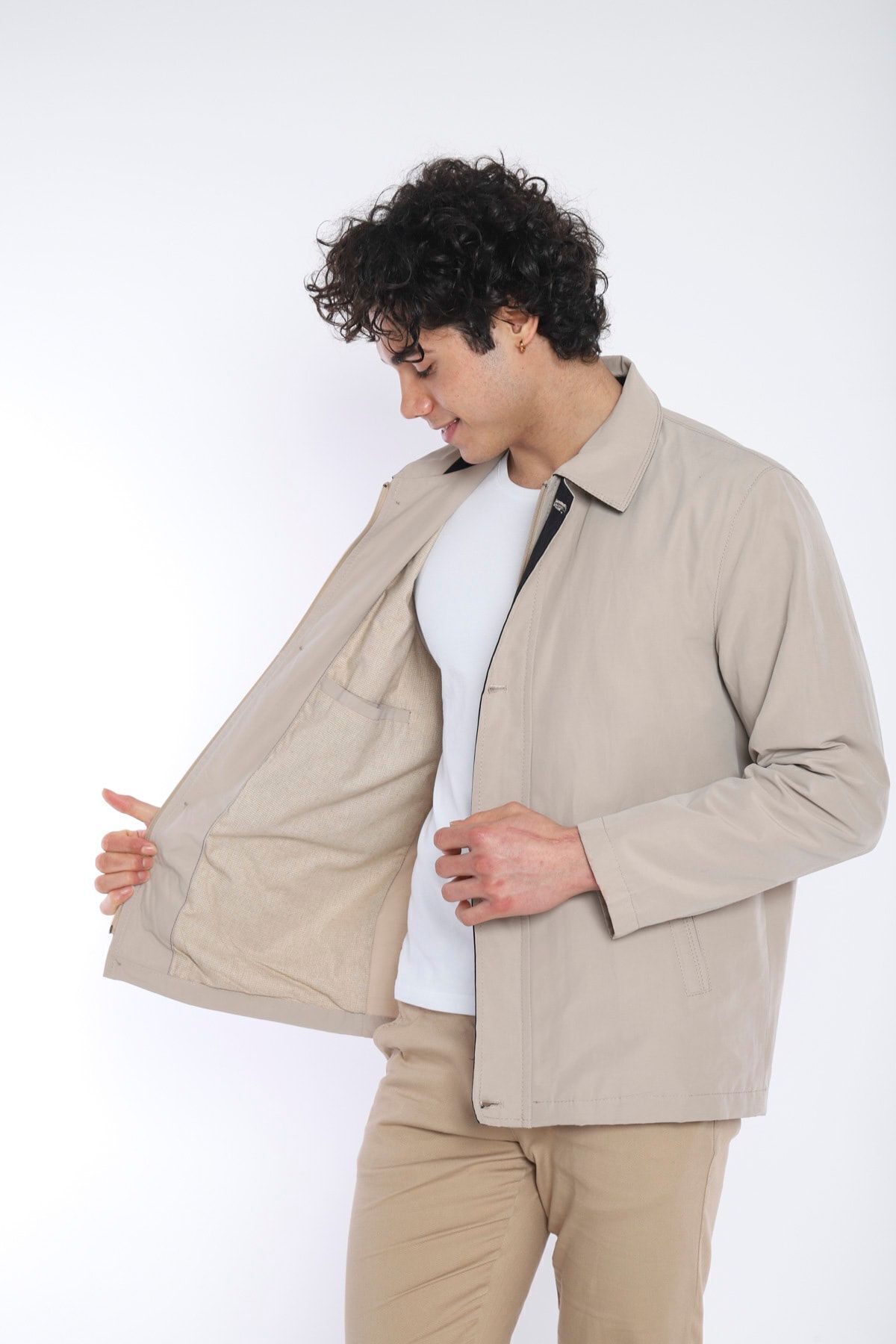 کاپشن مردانه خاکستری EnricoBASELLİ | 600 اورجینال - تصویر 2