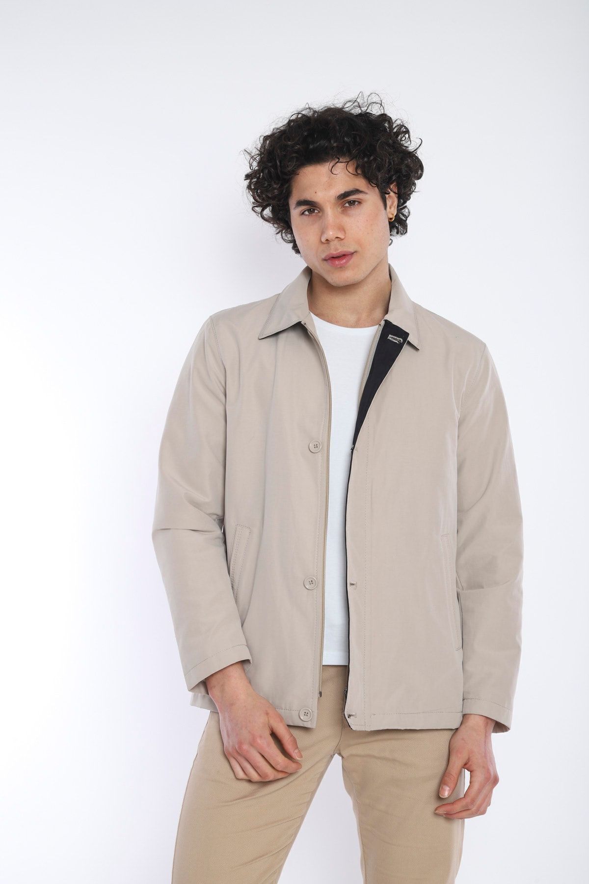 کاپشن مردانه خاکستری EnricoBASELLİ | 600 اورجینال - تصویر 3