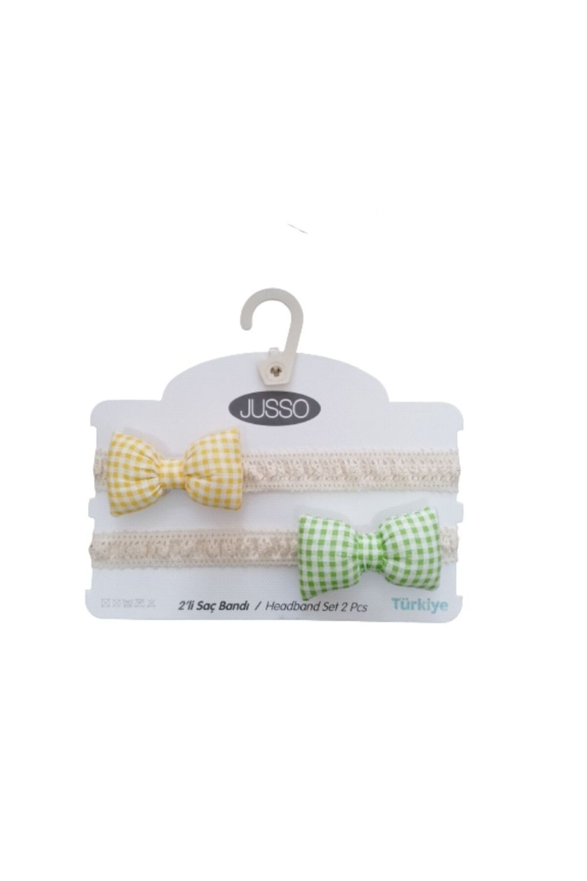 Bowknot 2-Piece Hairband Green-blond