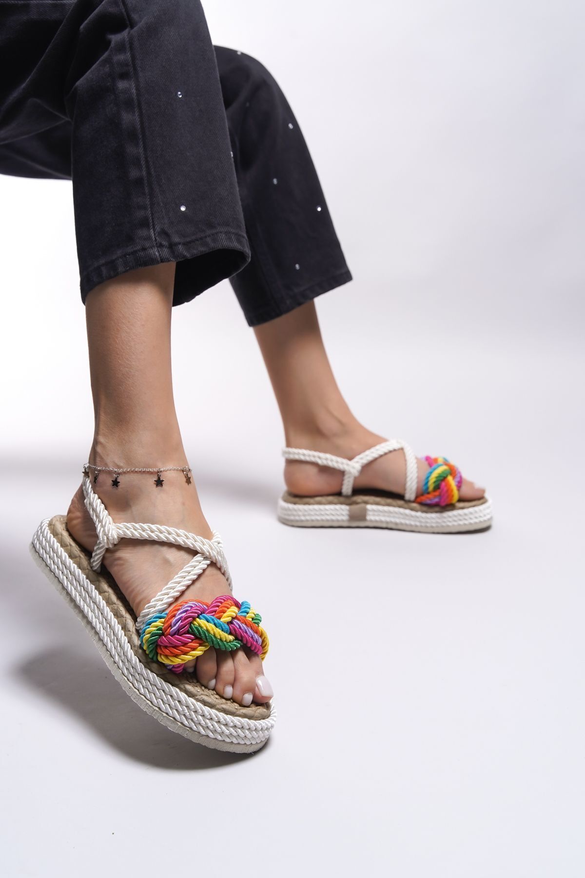 Riccon-Jessinalyn0012104 Modell White Rainbow Damensandalen 4