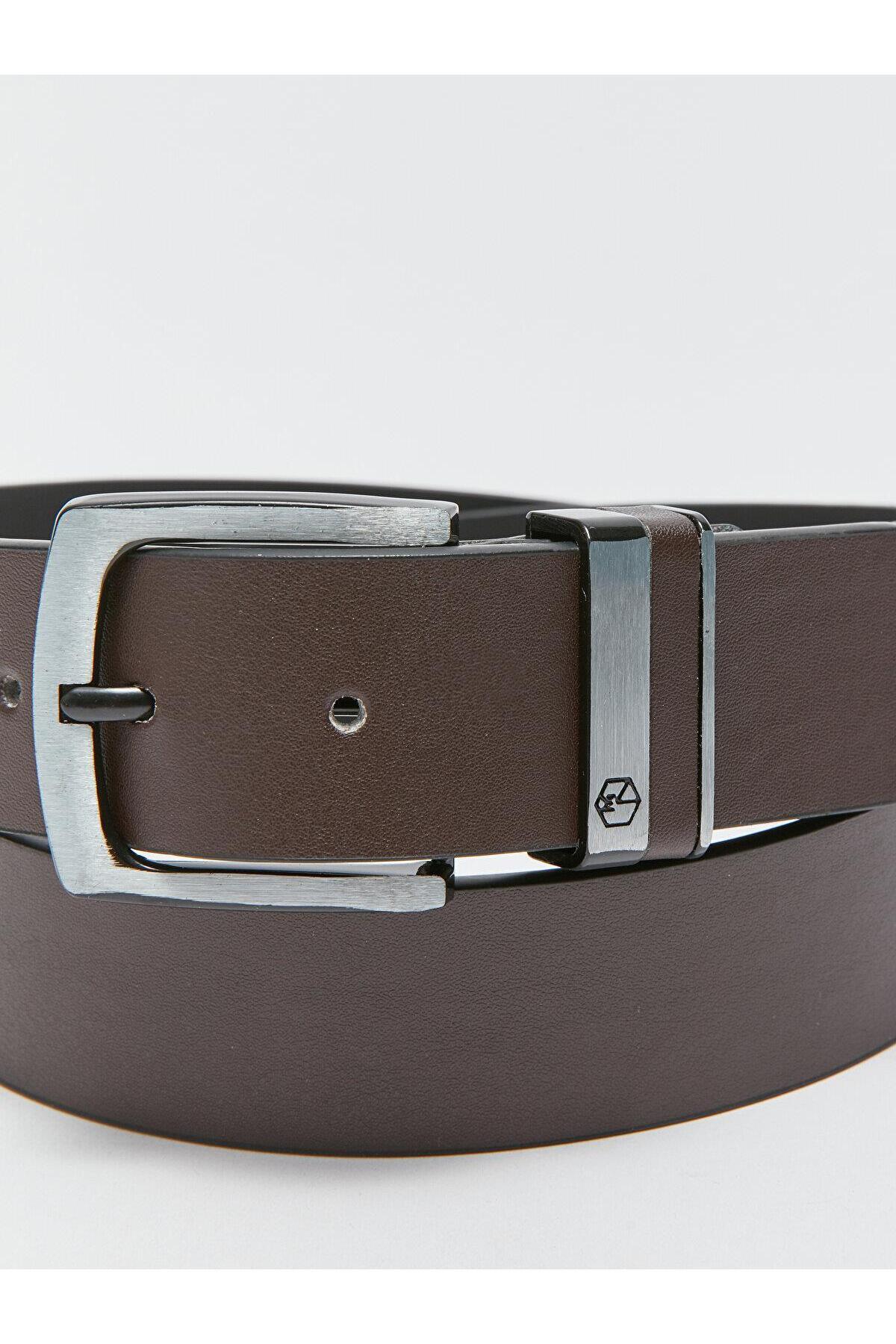 کمربند مردانه قهوه ای LC Waikiki | W33166Z8 اورجینال - تصویر 4