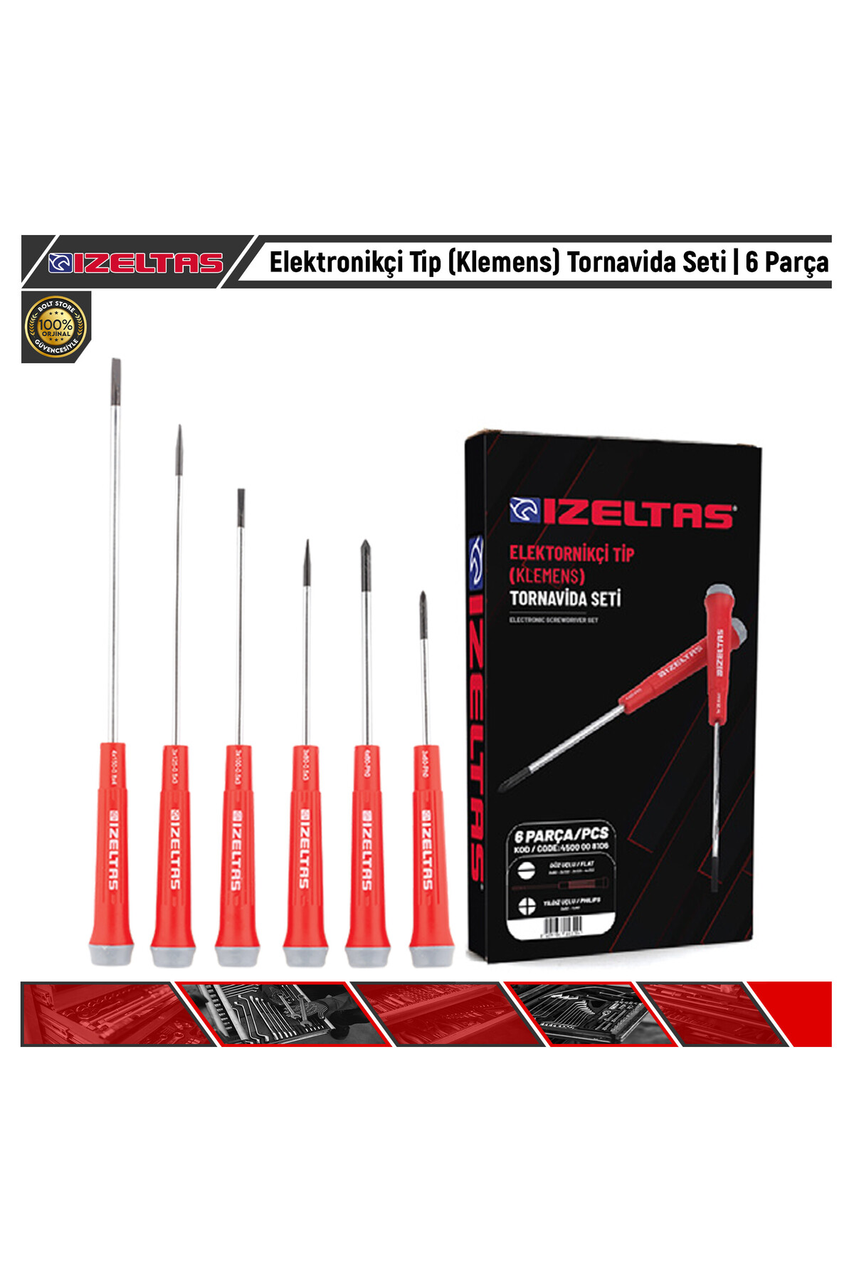 İzeltaş Elektronikçi Tip (Klemens) Tornavida Seti | 6 Parça