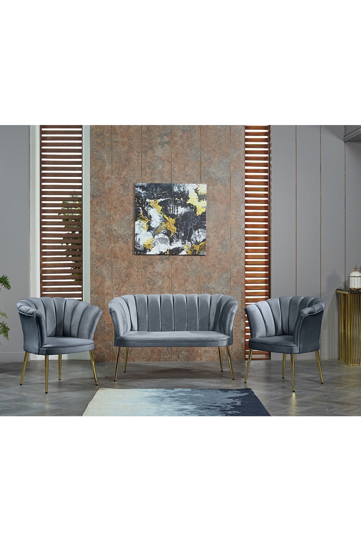 Papatya Çay Seti, Balkon, Salon, Ofis, Cafe Koltuk Takımı 2+1+1