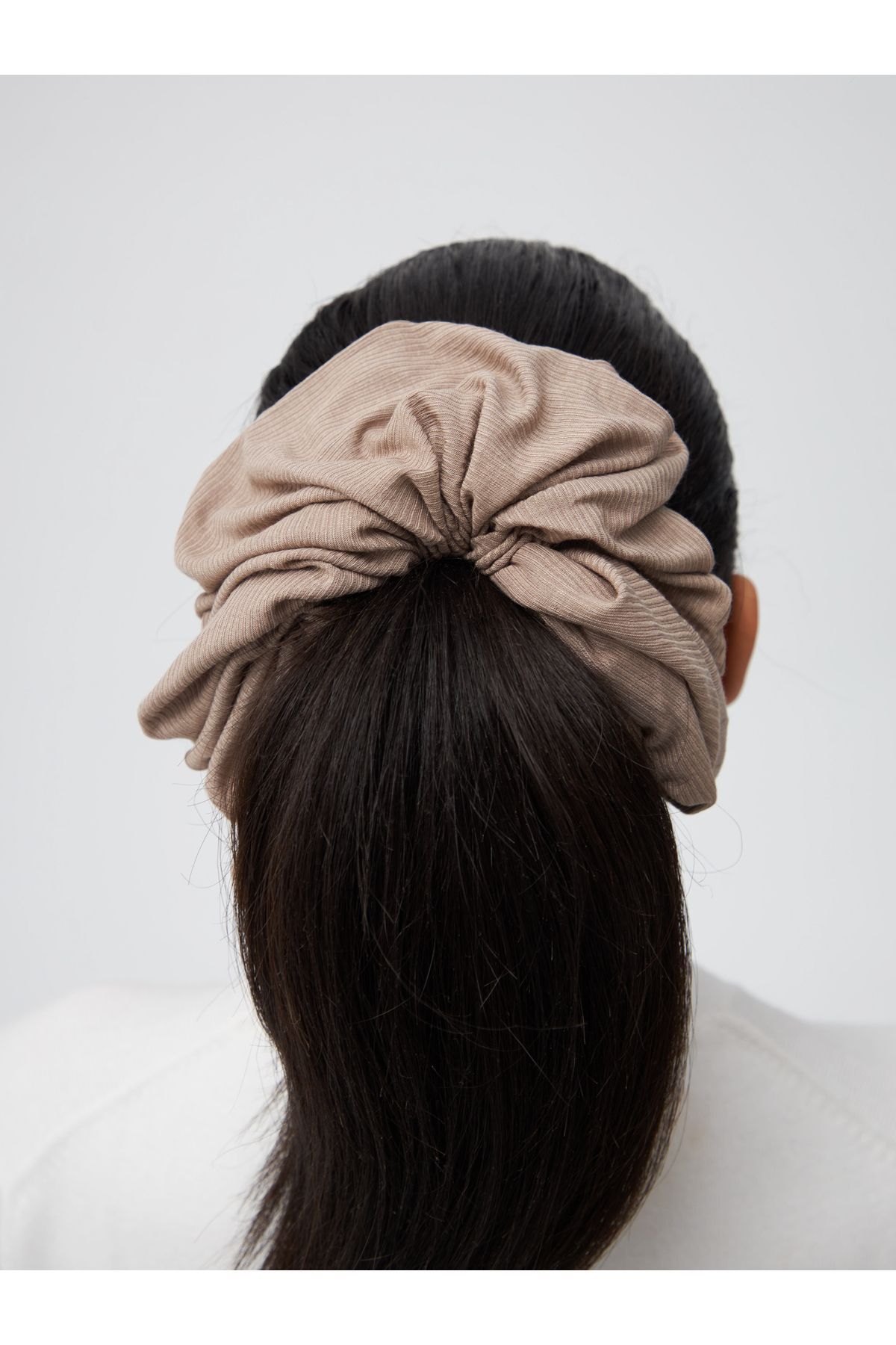 Femple Modest-Hot Sand Colored Bamboo Corded Hair Clip - Scrunchie 3
