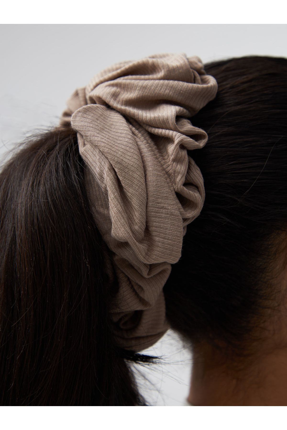 Femple Modest-Hot Sand Colored Bamboo Corded Hair Clip - Scrunchie 2
