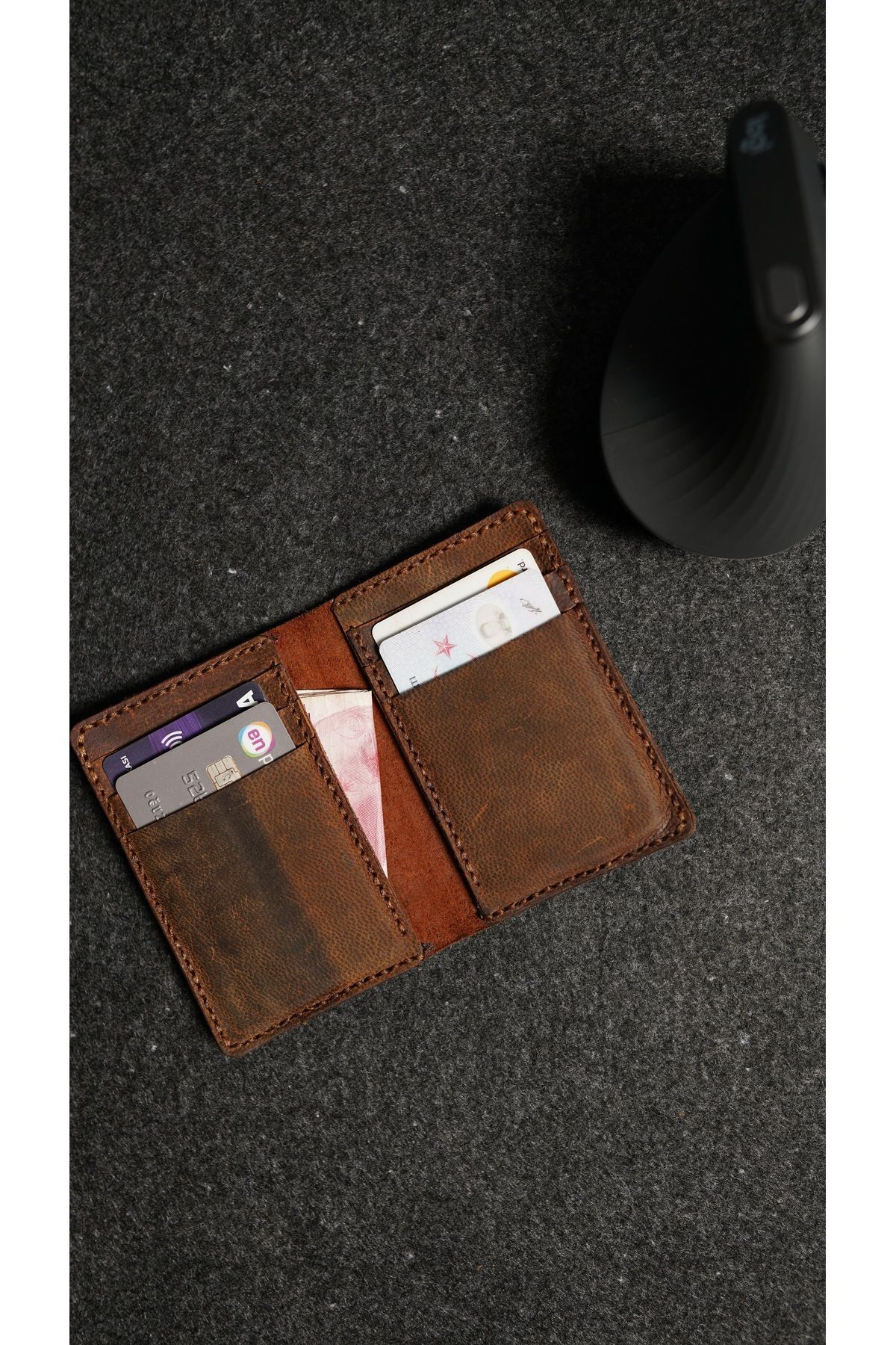 کیف پول مردانه قهوه ای rakunart | 0016 Para Girişli Kartlıklı Cüzdan KAHVE اورجینال - تصویر 6