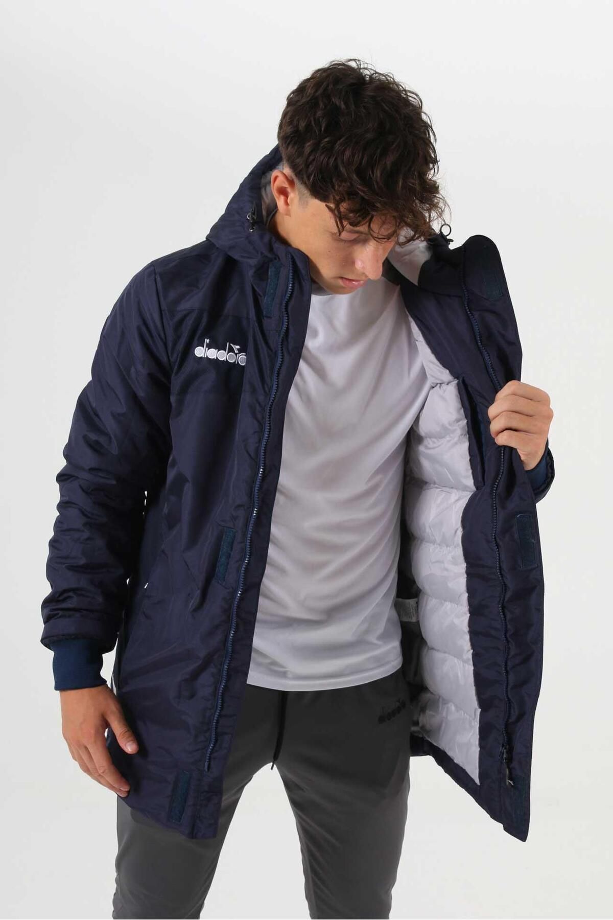 کاپشن ورزشی آبی مردانه و زنانه LONG COAT NAVY اورجینال Diadora