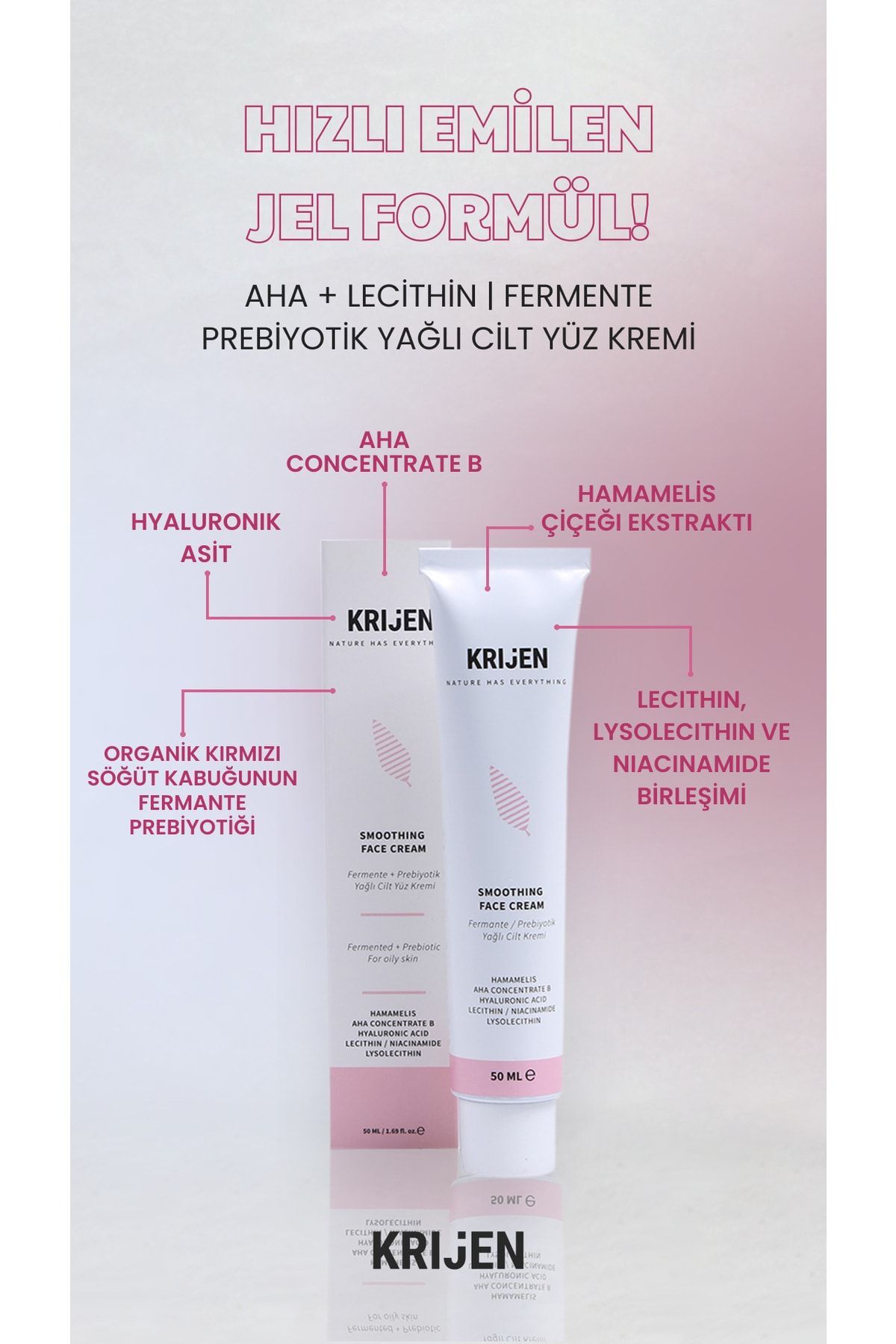 کرم صورت   Krijen | AHA + Lecithin اورجینال - تصویر 2