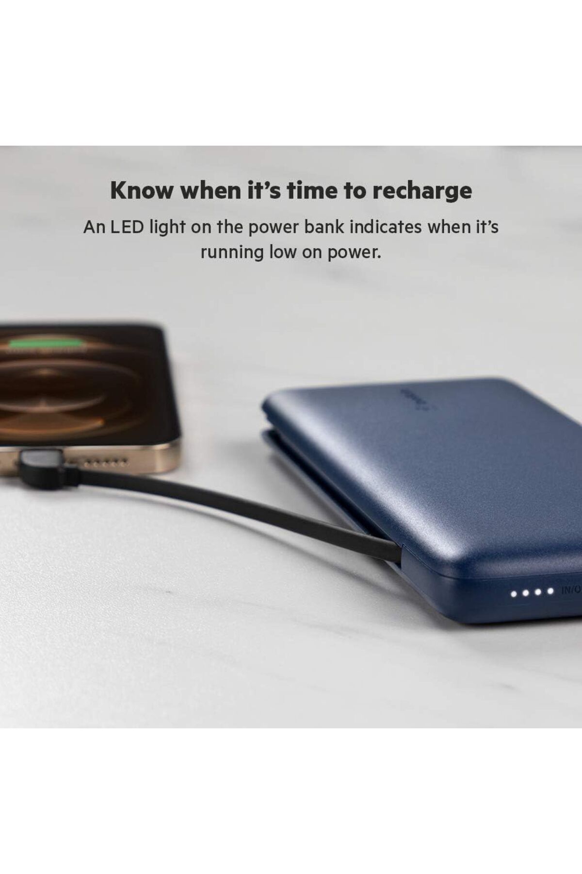 Belkin-BOOSTCHARGE Plus 10K Power Bank 10,000 mAh w/ Lightning & USB-C Cables + Extra USB-C Port - Blue 6