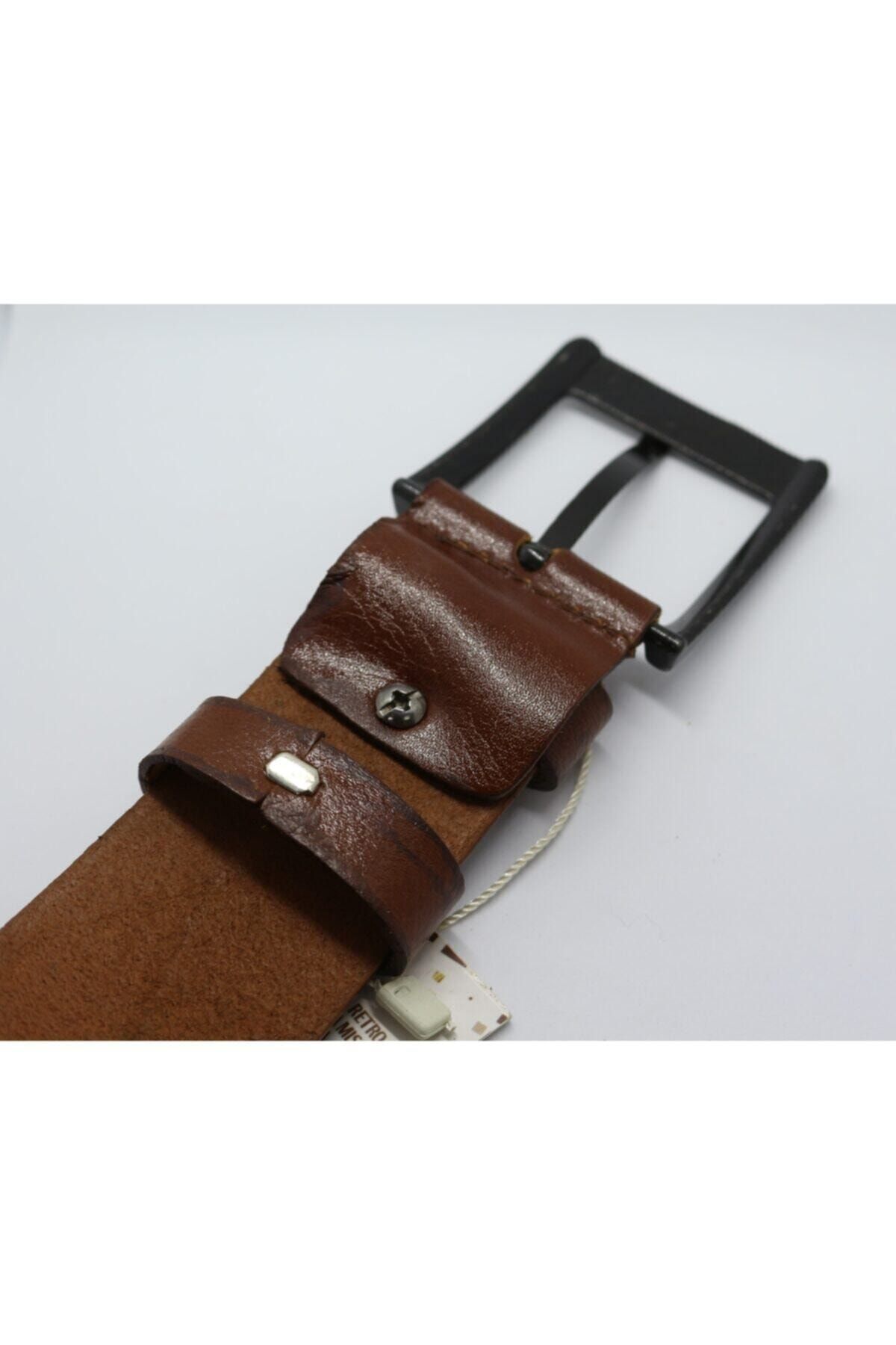 کمربند مردانه قهوه ای Real Leather | Taba4cm اورجینال - تصویر 2