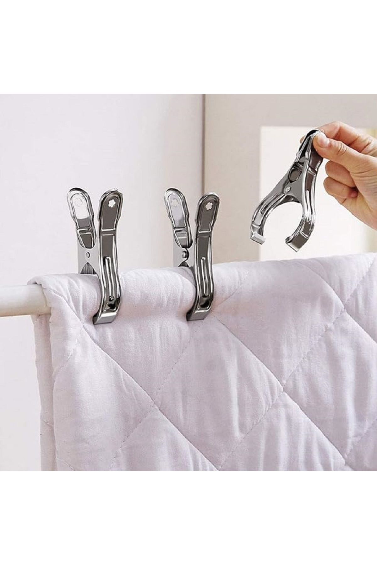 BOHONEST 2 Adet Xl Boy Çelik Şezlong Mandalı , Halı Asma Mandalı , Battaniye Ve Plaj Havlusu Mandalı