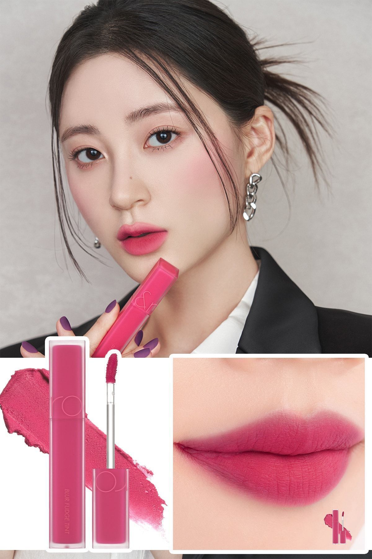 Romand-Blur Fudge Tint Bibi Candy Providing a Matte and Smooth Look (Vi̇oni̇ne) 2