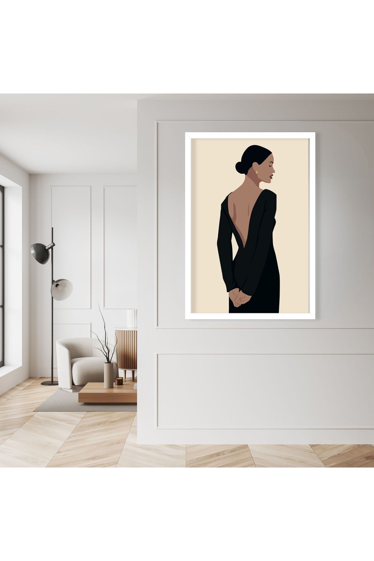 GAAGART Single Wooden Laminated Frame Mdf Table with Backless Woman ...