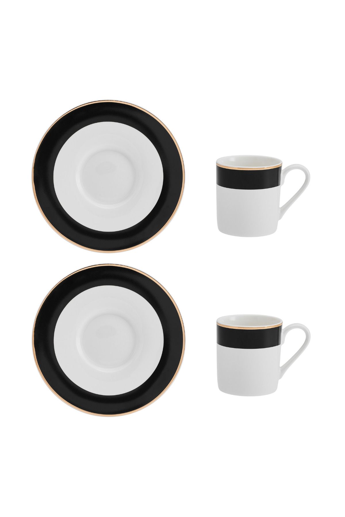 MIKASA-Mkldbandesppk2 Luxe Deco Set of 2 100ml Espresso Cups and Saucers 2