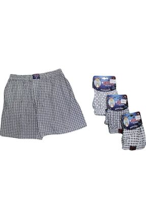 Sedef 4'lü Paket Penye Desenli Boxer Karışık Renk Mnt Iç Giyim