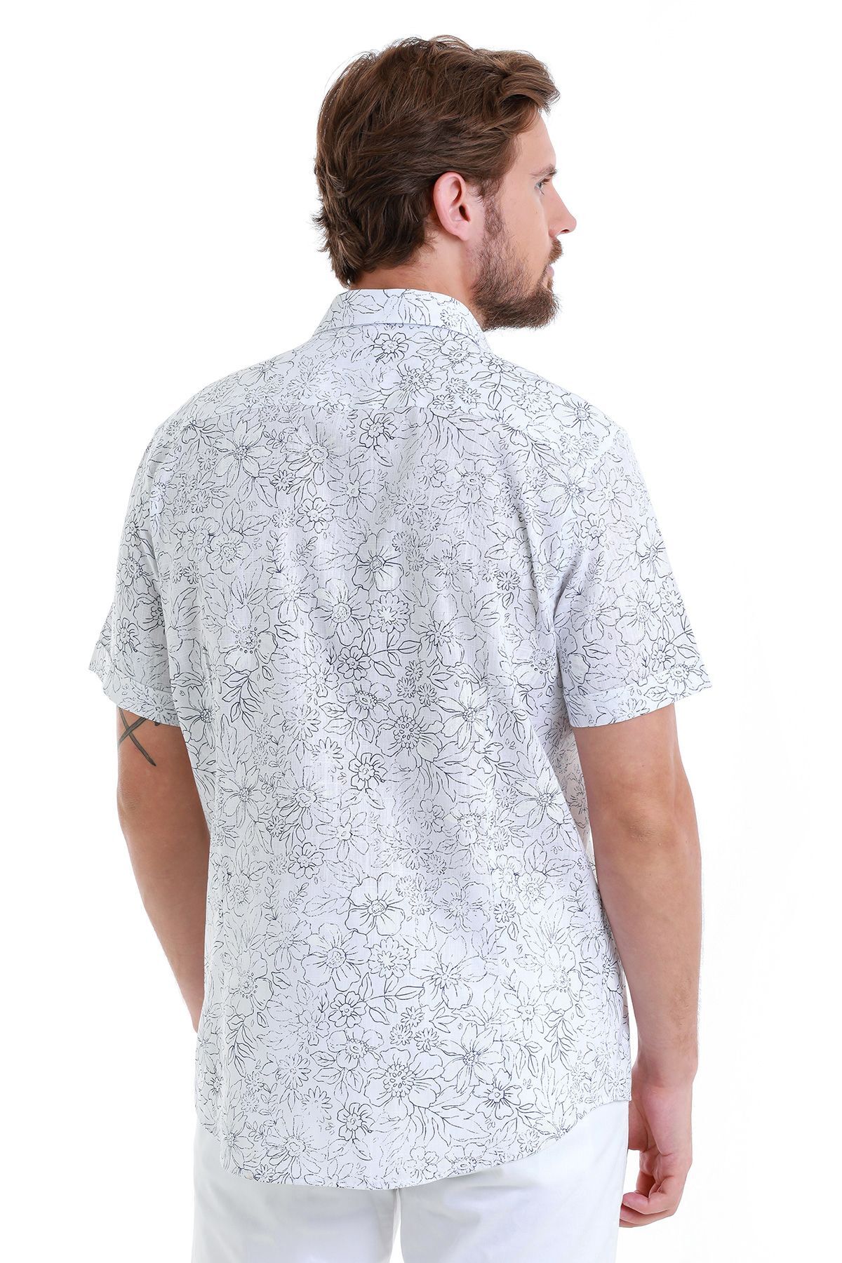 پیراهن مردانه آبی سرمه ای حاتم اوغلو | 24D190000006 اورجینال - تصویر 7