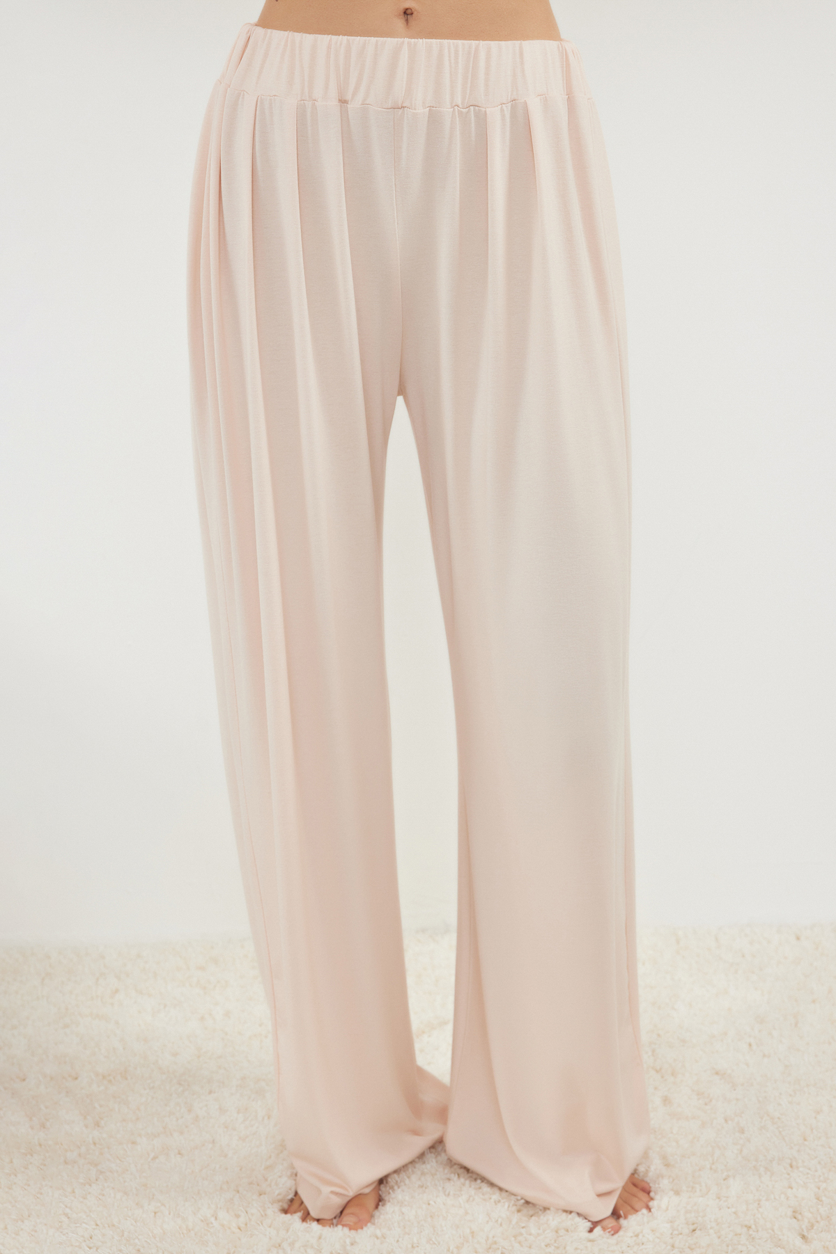 Trendyolmilla  Taş Viskon Örme Pijama Takımı TWOAW21AU0034 - Görsel 5