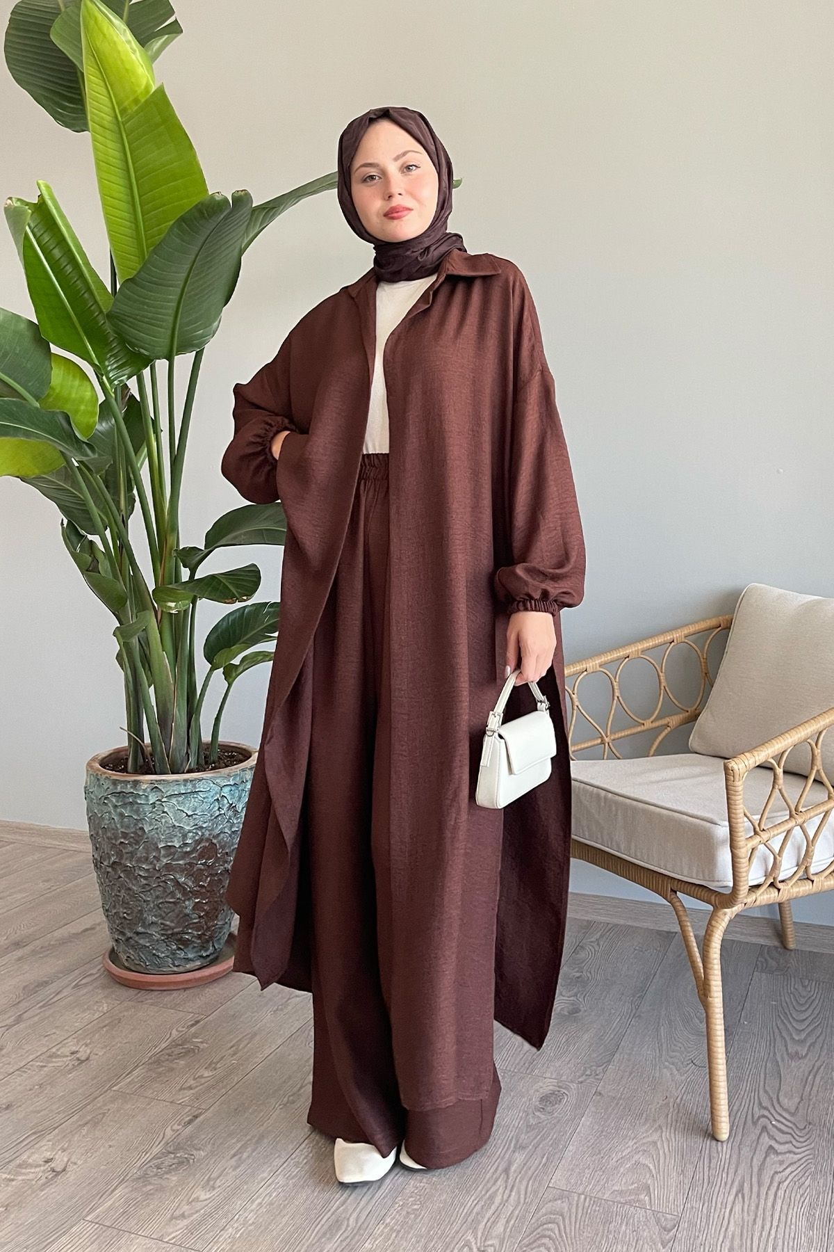 InStyle-Bitter Brown Casual Double Set - Vema Slit 5