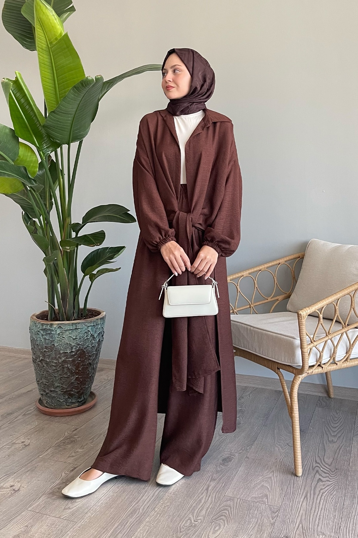 InStyle-Bitter Brown Casual Double Set - Vema Slit 3