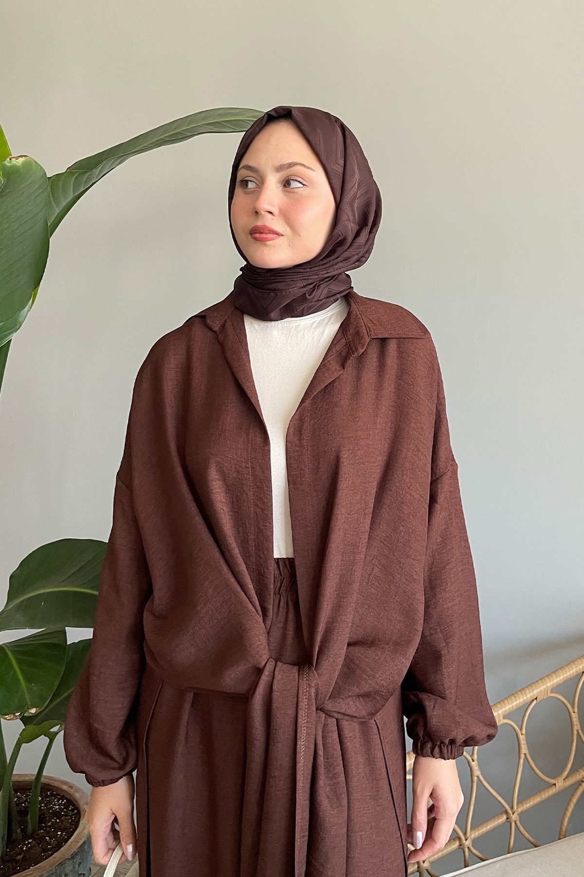 InStyle-Bitter Brown Casual Double Set - Vema Slit 2
